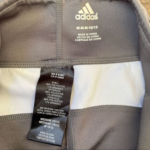 Adidas Girls Granite & Blue Floral Player Incredibly Soft Leggings Medium 10/12 - Picture 7 of 9